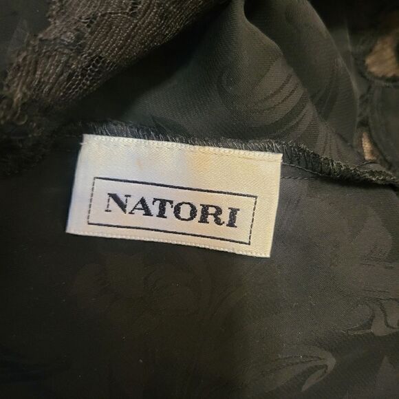 Vintage Natori Black Slip Chemise Nightgown Lingerie S/M - Picture 10 of 10